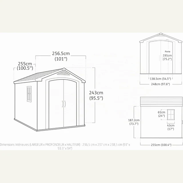 Vue principale de Grand abri de jardin Keter Factor 6,3 m², plancher inclus