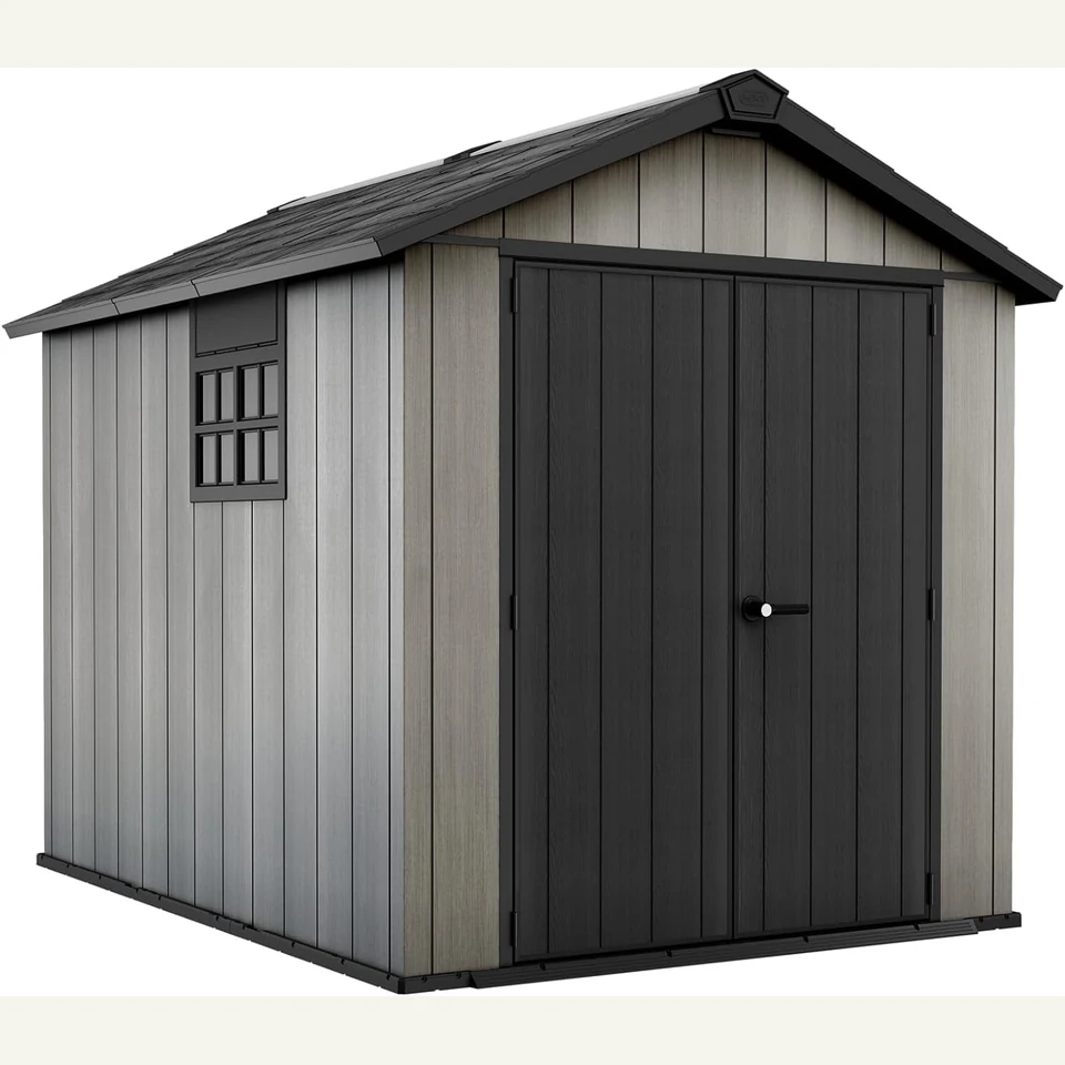 Abri de jardin Keter Oakland 6 m², parois effet bois peignables : vue principale