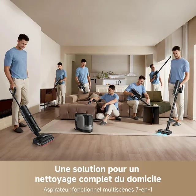 Vue principale de Dreame H15 Mix, Système de nettoyage 7-en-1