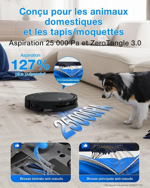 Vue principale de ECOVACS DEEBOT T50 OMNI Gen3, Robot aspirateur-laveur 25 000 Pa
