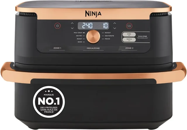 Vue principale de Ninja Foodi FlexDrawer AF500EUCP, Friteuse sans huile 10,4 L à 2 zones
