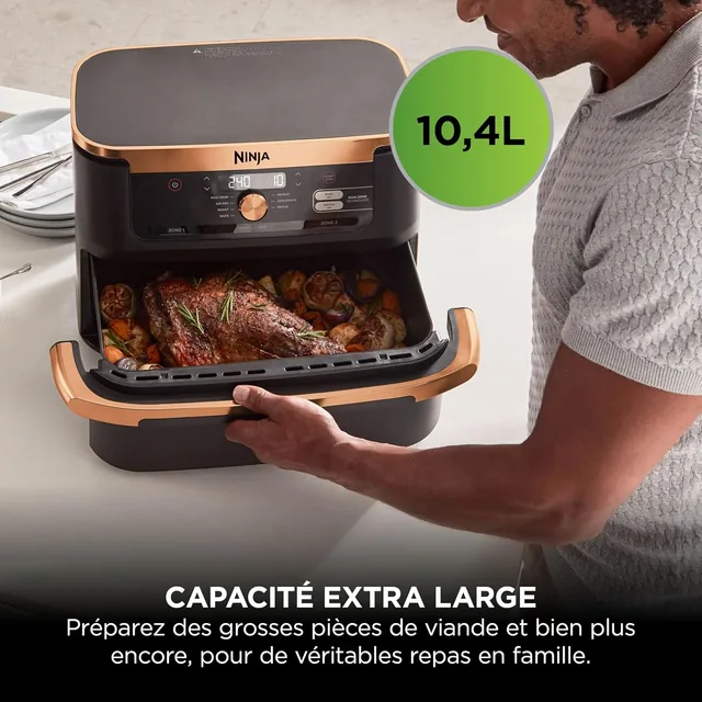 Vue principale de Ninja Foodi FlexDrawer AF500EUCP, Friteuse sans huile 10,4 L à 2 zones