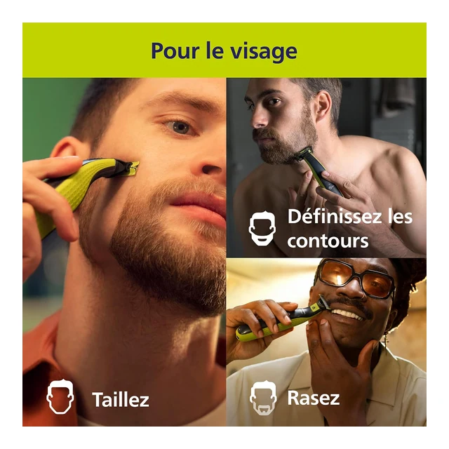 Vue principale de Philips OneBlade 360 QP2824/31, tondeuse visage et corps + 3 lames