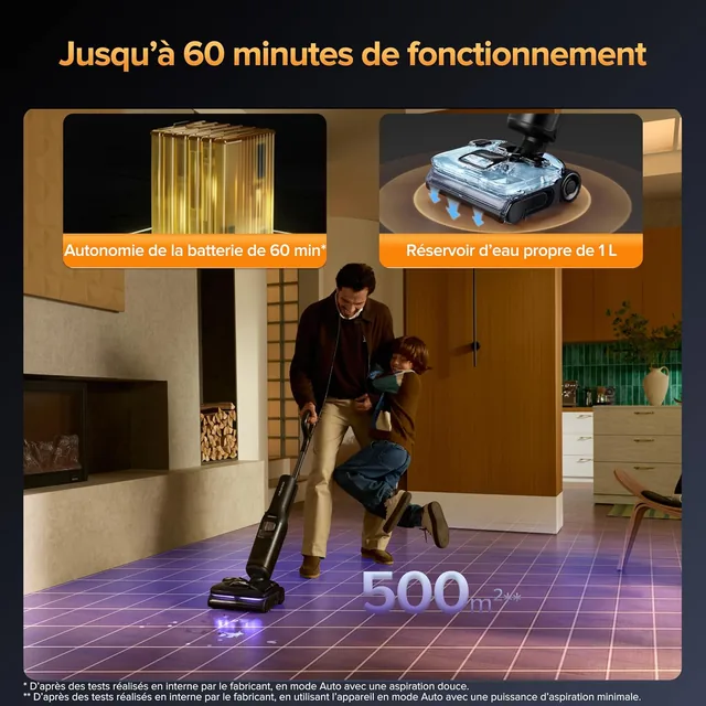 Vue principale de Roborock F25 Ultra, Aspirateur-laveur vapeur sans fil